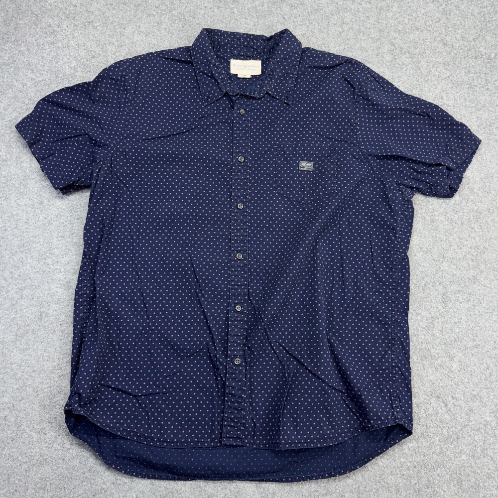 Ralph Lauren Denim & Supply Star Print Shirt XXL Navy Red Short Sleeve Cotton